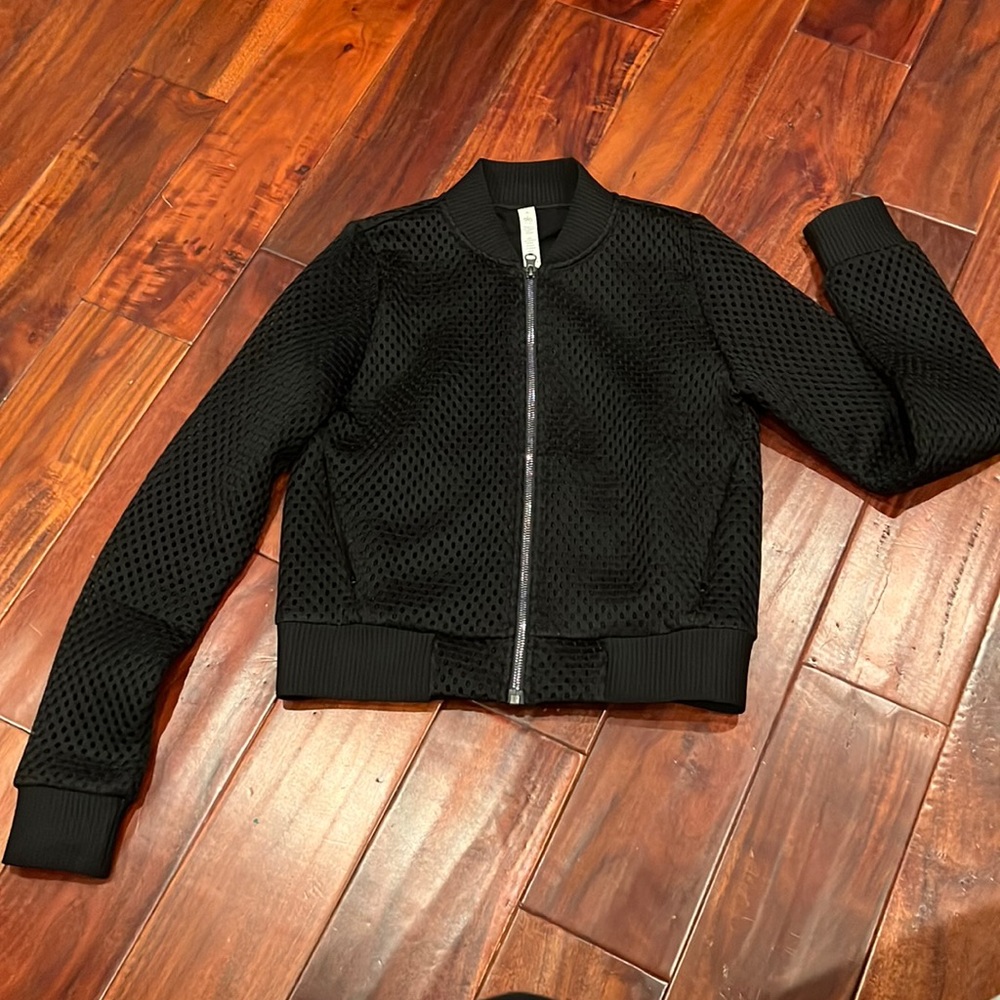 Alo Black Bomber Jacket Size Small